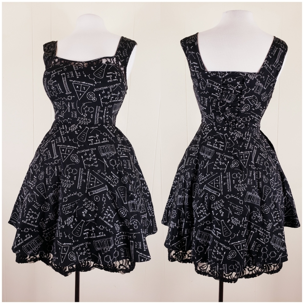 Hot Topic science rockabilly fit and flare dress